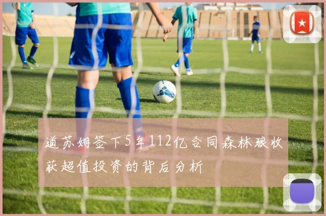 道苏姆签下5年112亿合同森林狼收获超值投资的背后分析